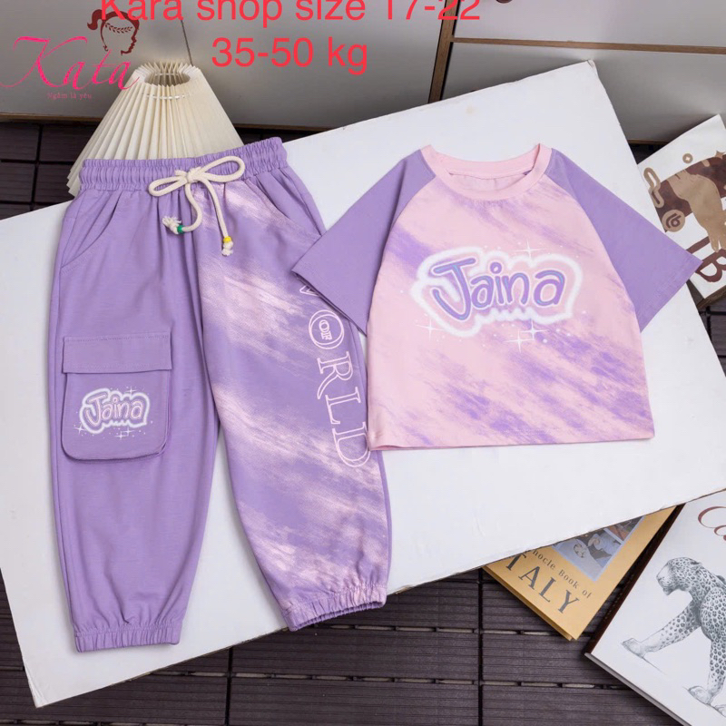 Bộ cotton thiết kế bé kata 35-50 kg