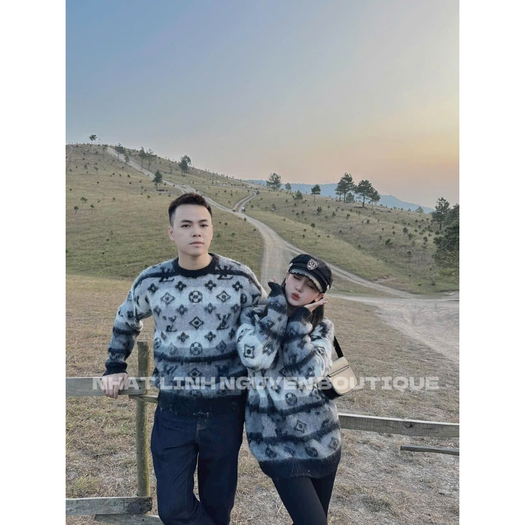 Áo Len, Áo Sweater Lông Lvv Cổ Tròn Form Rộng Unisex Dành Cho Các Đôi