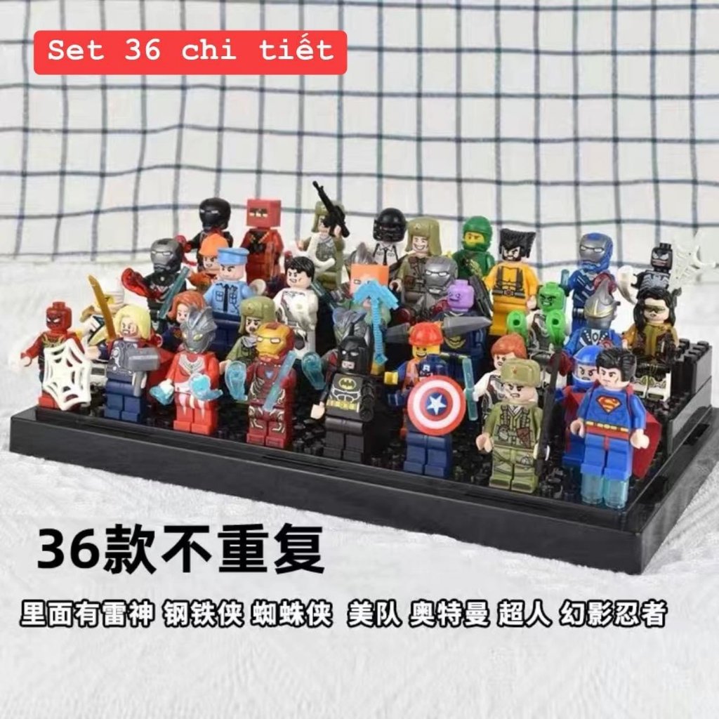 BỘ LEGO 36 NHÂN VẬT SIÊU ANH HÙNG CHO BÉ