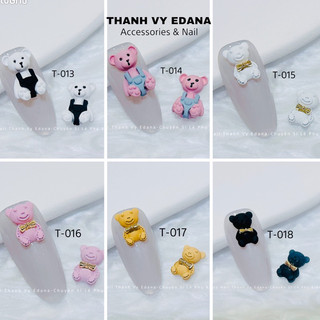 chamr gấu trang trí nail