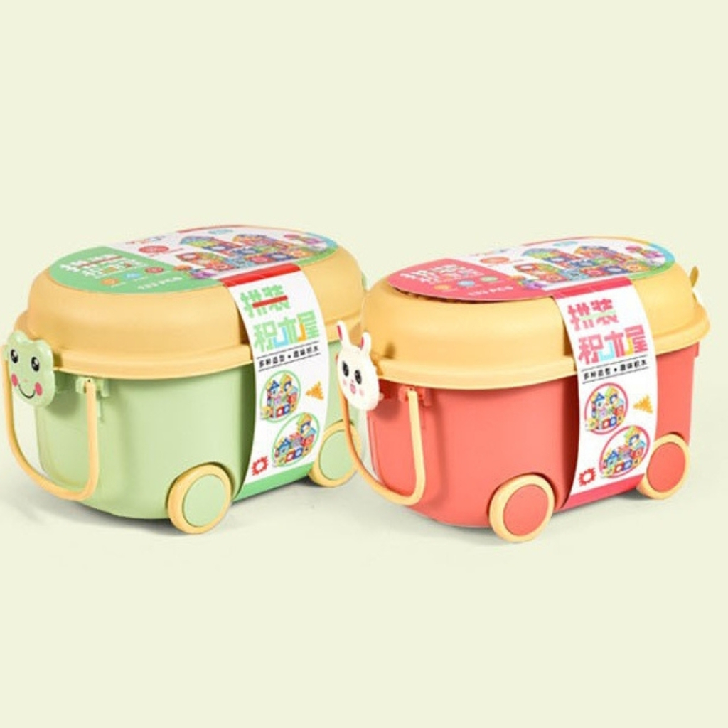 Bộ Lắp Ghép Mô Hình Kiến Trúc 133 Chi Tiết , Có Hộp Nhựa Kéo Xe