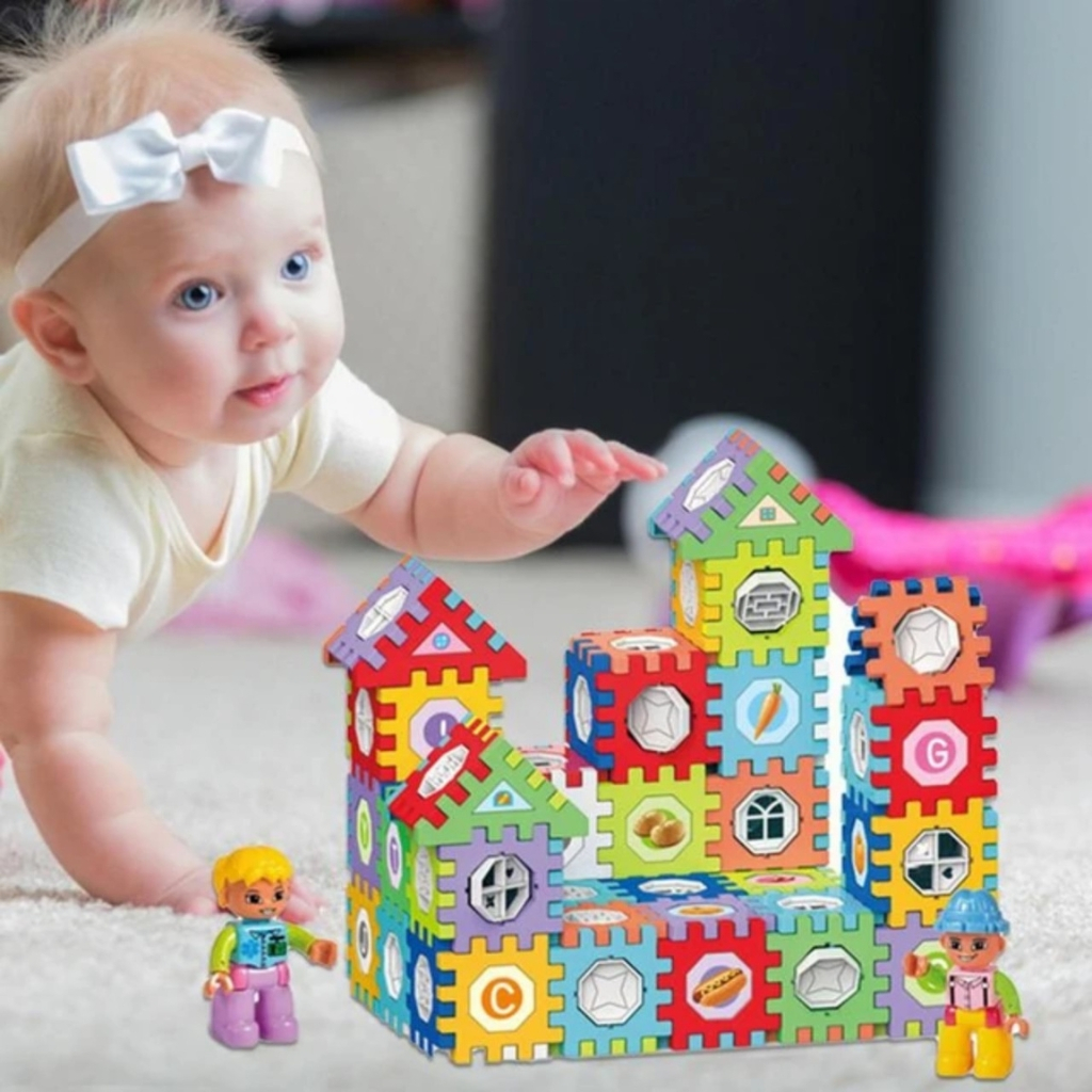 Bộ Lắp Ghép Mô Hình Kiến Trúc 133 Chi Tiết , Có Hộp Nhựa Kéo Xe