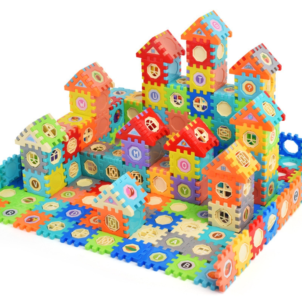 Bộ Lắp Ghép Mô Hình Kiến Trúc 133 Chi Tiết , Có Hộp Nhựa Kéo Xe