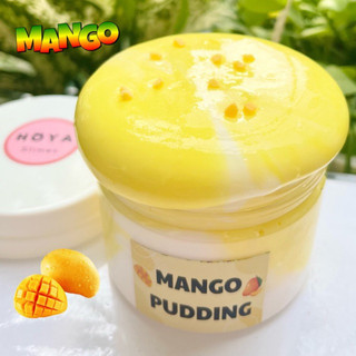 Mango pudding/ basic slime bánh pudding xoài / slime cơ bản hương xoài bóng, dẻo giá rẻ trộn màu/ kèm vụn trang trí
