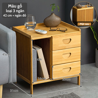 Tủ tab đầu giường cao cấp tủ hồ sơ kệ decor phòng ngủ, phòng học đẹp gỗ tre