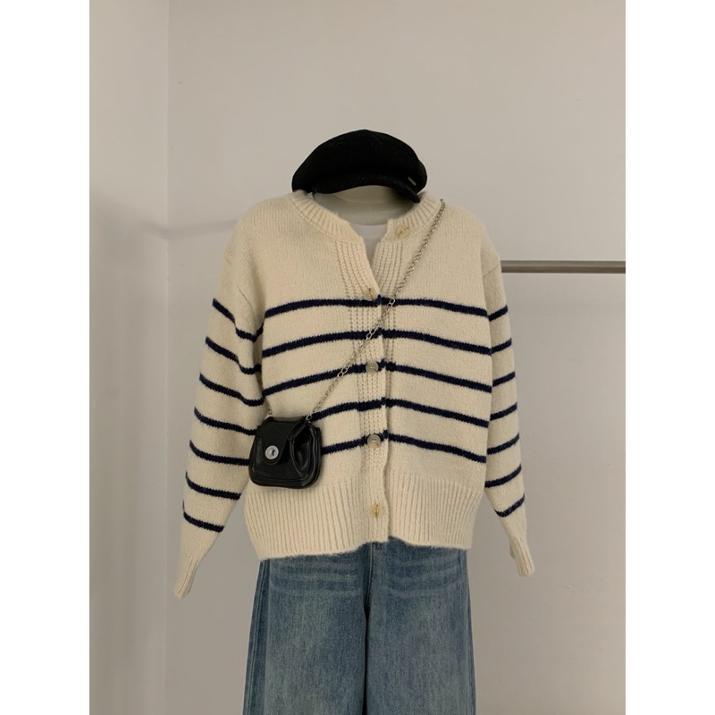 KAYY. Áo cardigan len kẻ _ Clkn