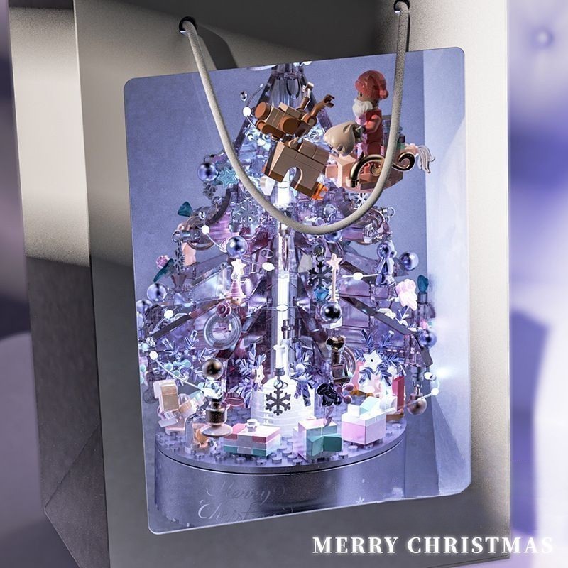 Đồ Chơi Lắp Ráp Xếp Hình Noel Hộp Nhạc Cây Thông Và Ông Già Tuyết No.9188 Với 500+ PCS, Quà Tặng Giáng Sinh Cho Bé