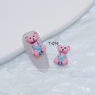 chamr gấu trang trí nail