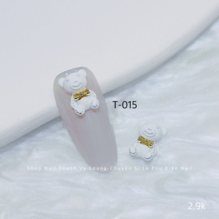 chamr gấu trang trí nail