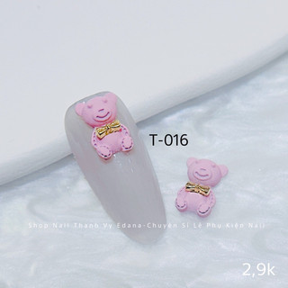 chamr gấu trang trí nail