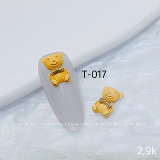 chamr gấu trang trí nail