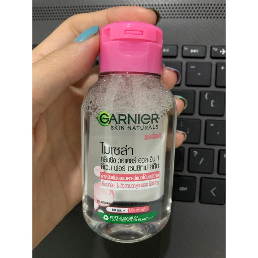 Nước tẩy trang Garnier hồng Micellar Water- Hàng khuyến mại 50ml