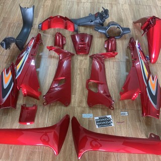 Dàn áo - bộ vỏ nhựa, áo xe wave anpha màu đỏ đô, wave zx, wave thái. bộ vỏ nhựa cao cấp cực đẹp