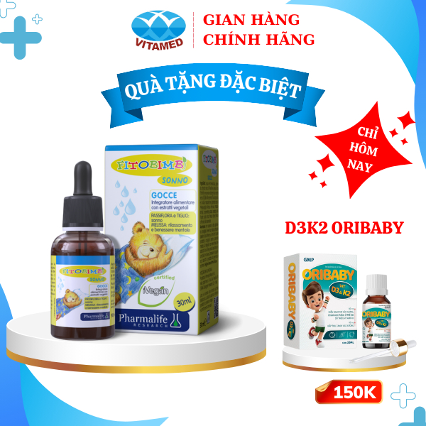 [ Tặng D3K2 Oribaby ] Siro Fitobimbi Sonno - Giúp Bé Ngủ Ngon Chai 30ml