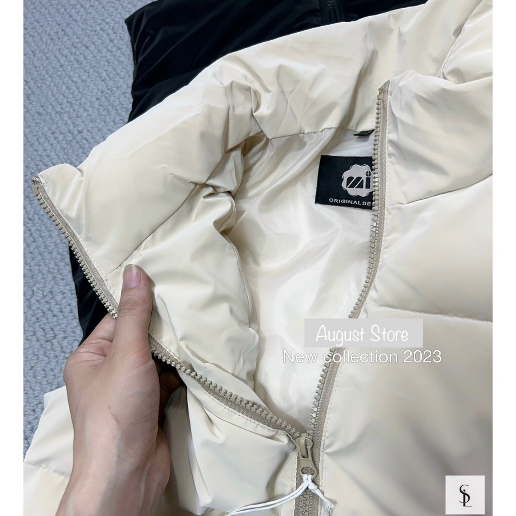 Áo Khoác Phao Gile Sát Nách Kéo Khóa Trơn Basic Freesize