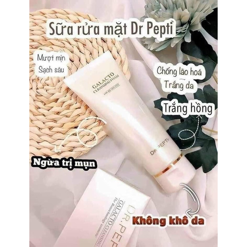 Sữa Rửa Mặt Gạo Giúp Làm Sạch Sâu Và Giúp Trắng Da, Mờ Thâm Sạm Dr.Pepti+ Galacto Cleansing Foam 110ml