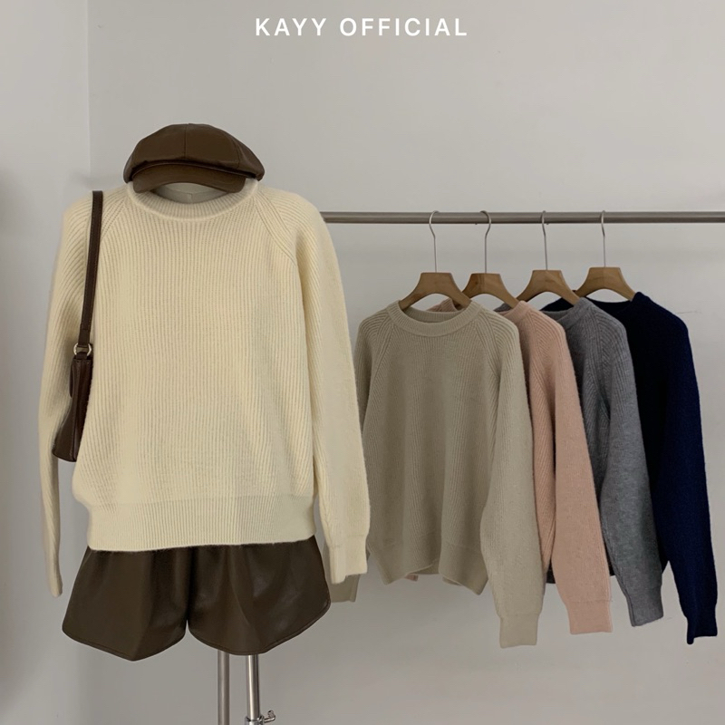 KAYY. Áo len đan trơn _ Aldt