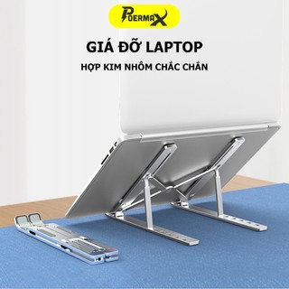 Giá đỡ Laptop Poermax GD01 chất liệu hợp kim dễ dàng gấp gọn điều chỉnh độ nghiêng chống trượt