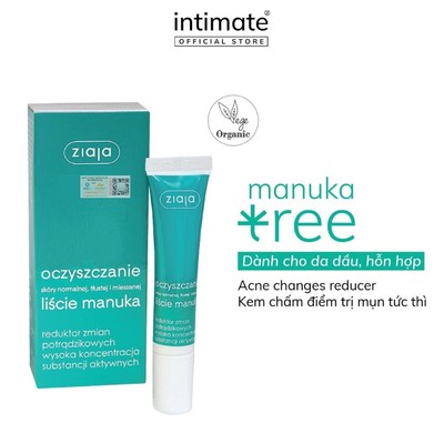 Kem Chấm Mụn Manuka Tree Acne Changes Reducer ZIAJA Giúp Làm Se Các Nốt Mụn Và Giảm Thâm 15ml