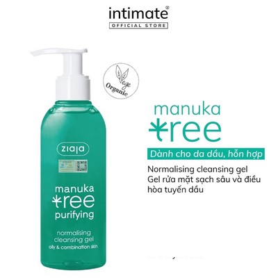Gel Rửa Mặt Sạch Sâu Và Điều Hòa Tuyến Dầu Manuka Tree Purifying ZIAJA Giúp Loại Bỏ Bụi Bẩn 200ml