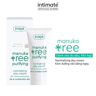 Kem Dưỡng Ban Ngày Dành Cho Da Dầu Mụn Manuka Tree Purifying SPF 10 ZIAJA Giúp Kháng Khuẩn, Ngừa Mụn 50ml