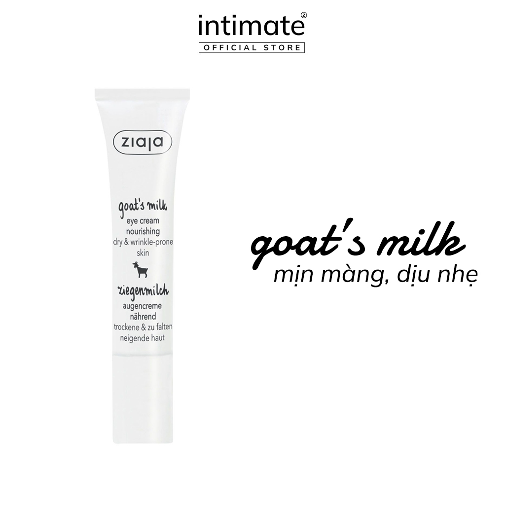 Kem Dưỡng Mắt Goat's Milk ZIAJA Dưỡng Ẩm Làm Đều Màu Da Giảm Nhăn, Các Vết Thâm Quầng 15ml