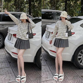 Áo Len Cadigan Kẻ Ngang CoDaiDuong
