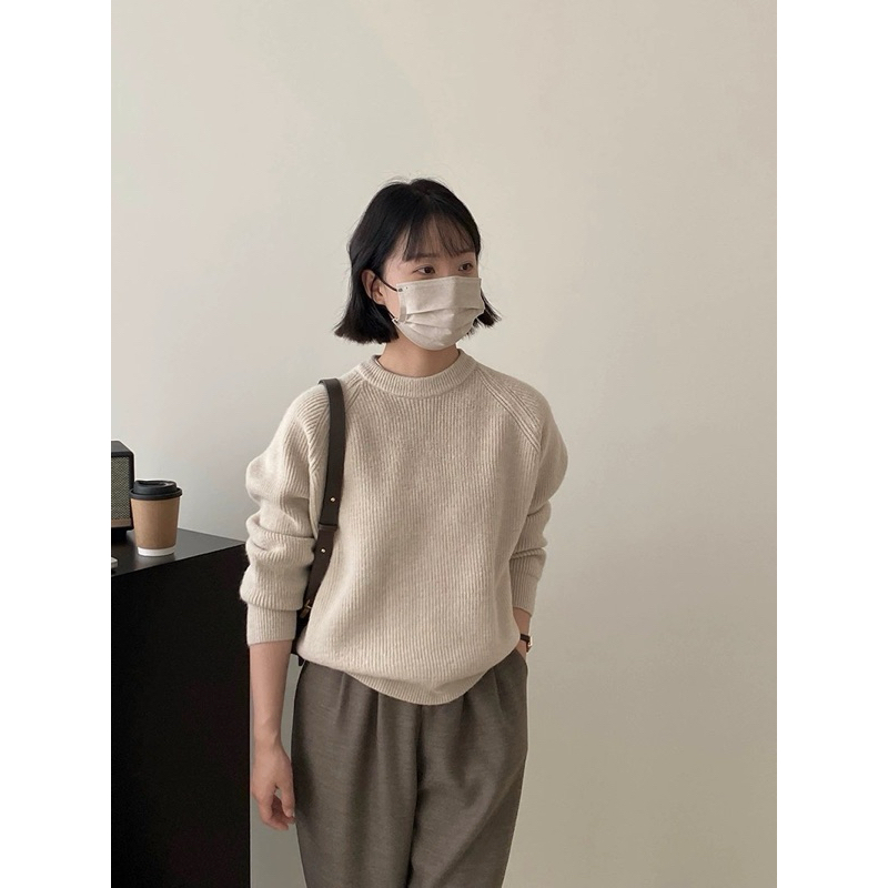 KAYY. Áo len đan trơn _ Aldt