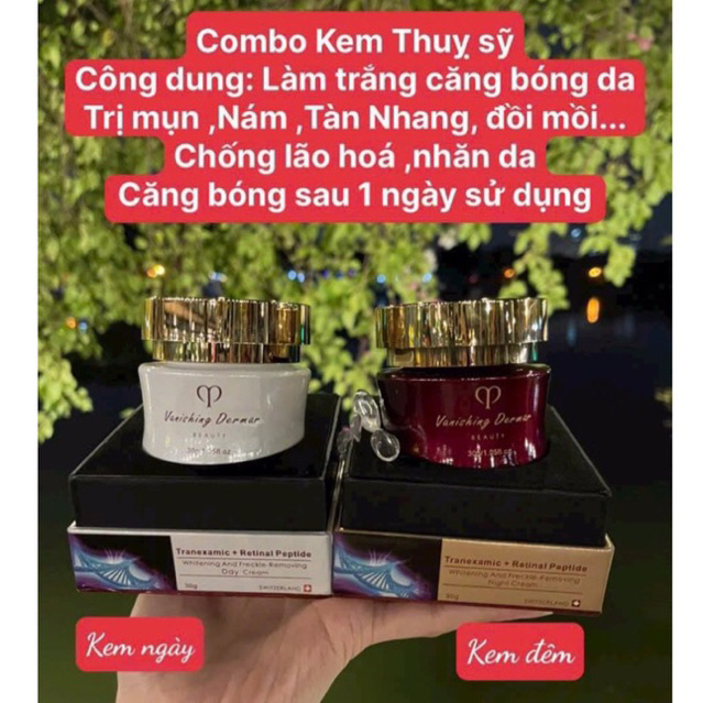 Combo Kem Ngày Đêm Vanshing Dermar Thuỵ Sĩ