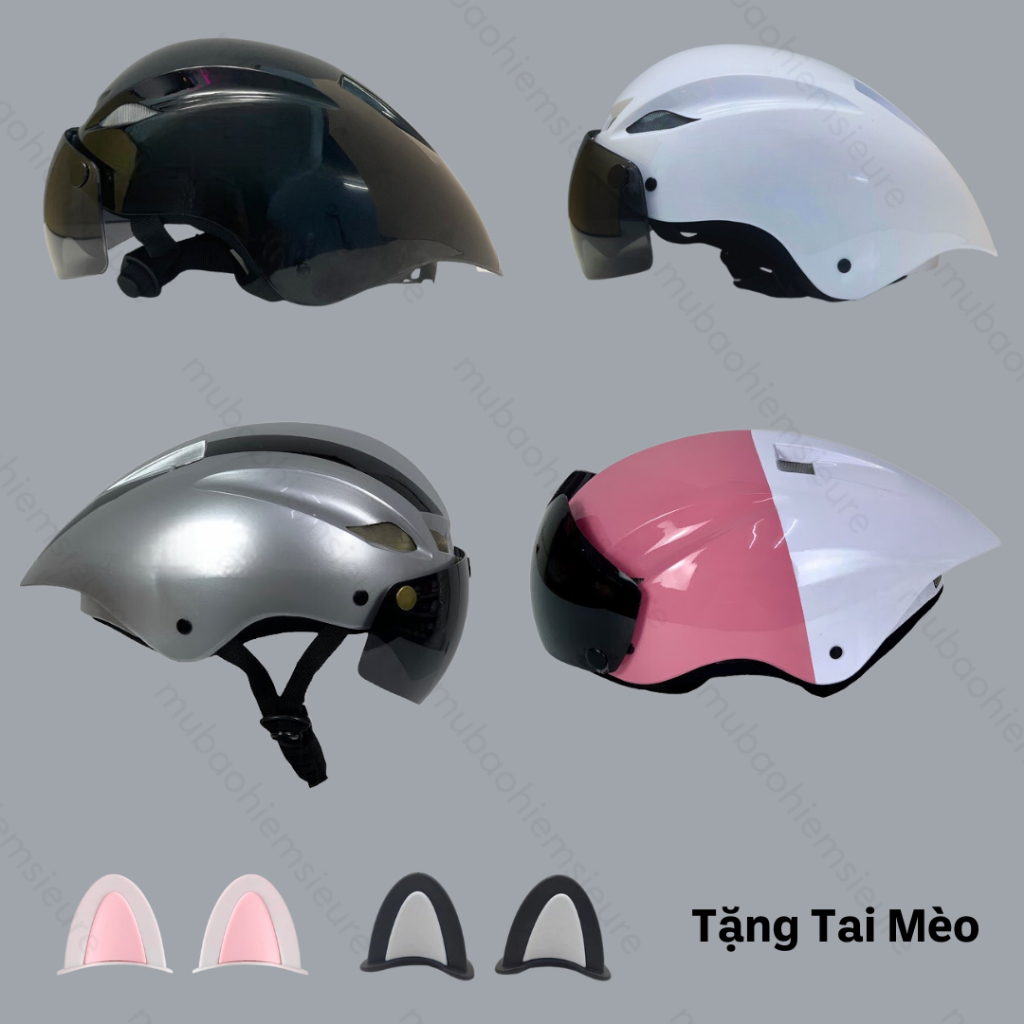 Nón bảo hiểm đuôi nhọn tem chữ nhiều màu - BẢO HÀNH 12 THÁNG NHƯA ABS CHỐNG VA ĐẬP TỐT
