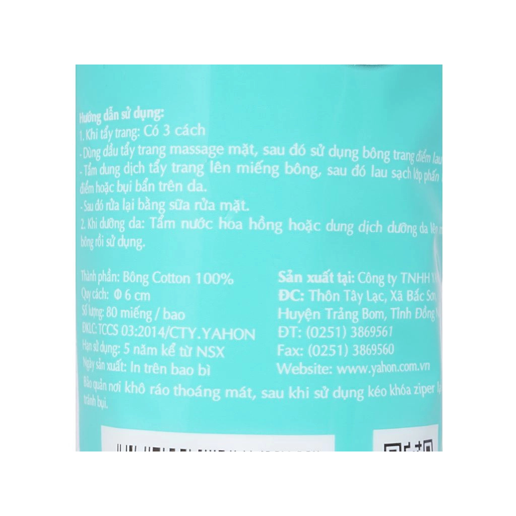 Bông tẩy trang Puffme tròn gói 80 miếng