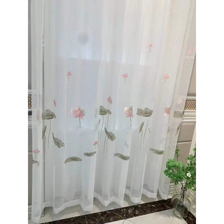 Vải rèm voan thêu sen. Vải rèm voan thêu, rèm cửa sổ, rèm phòng khách, phòng ngủ, ngăn phòng