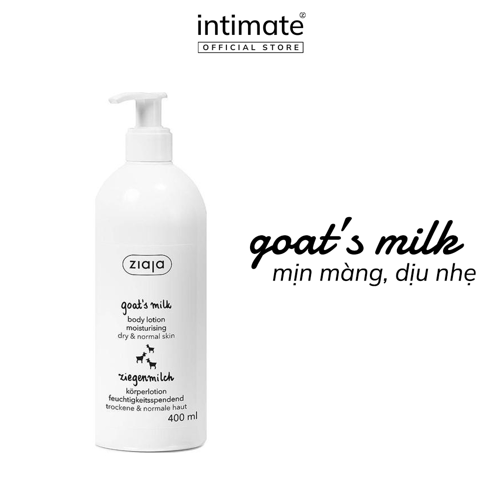 Sữa Dưỡng Thể Goat's Milk Body Lotion ZIAJA Cấp Ẩm Nhiều Giờ, Giúp Nuôi Dưỡng, Phục Hồi Và Tái Tạo Da 400ml