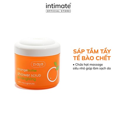 Sáp Tắm Tẩy Tế Bào Chết Orange Butter Shower Scrub ZIAJA Chứa Hạt Massage Siêu Nhỏ Giúp Làm Sạch Da 200ml