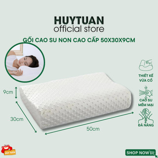 Gối cao su non người lớn cao cấp massage thư giãn cổ 50x30x9cm - Gối ngủ ngon lượn sóng đỡ cổ chống gù dễ chịu