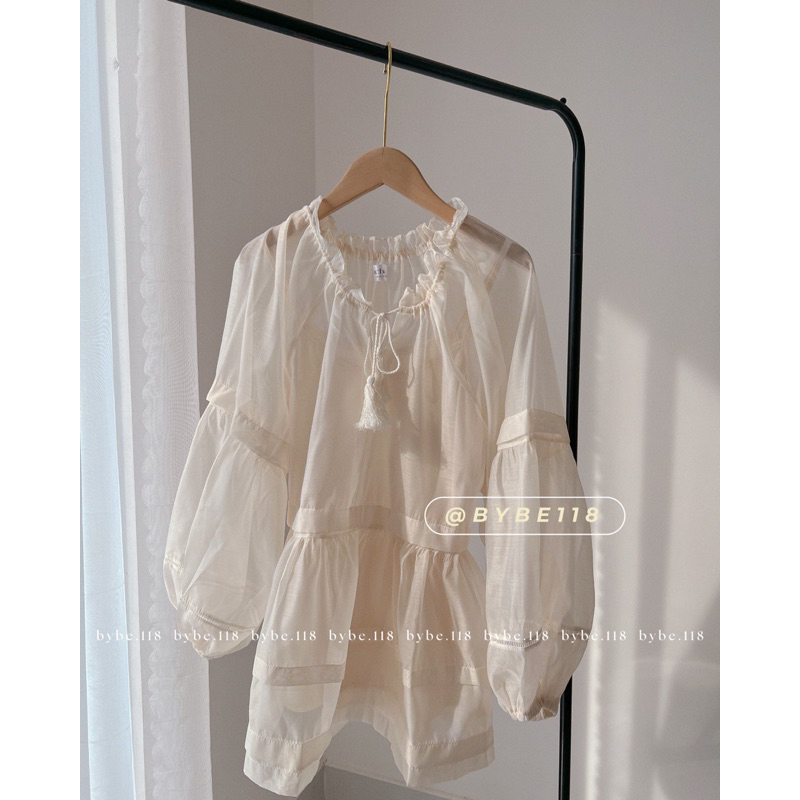 Set áo doll voan nude kèm áo 2 dây trong + short