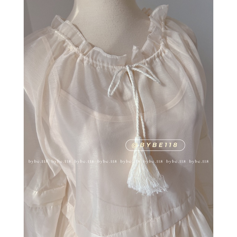 Set áo doll voan nude kèm áo 2 dây trong + short