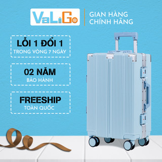 Vali khung nhôm khóa sập cao cấp, vali size 24 du lịch siêu bền, vali kéo phù hợp cho các chuyến công tác ngắn