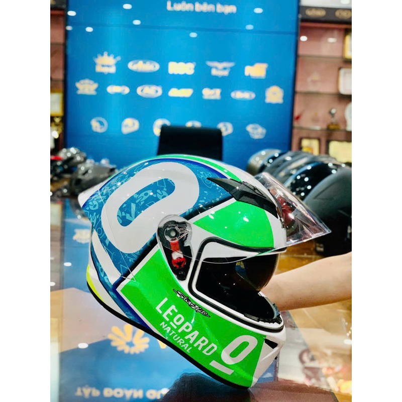 Mũ bảo hiểm Royal M266 2 kính tem Leopard Thái Lan