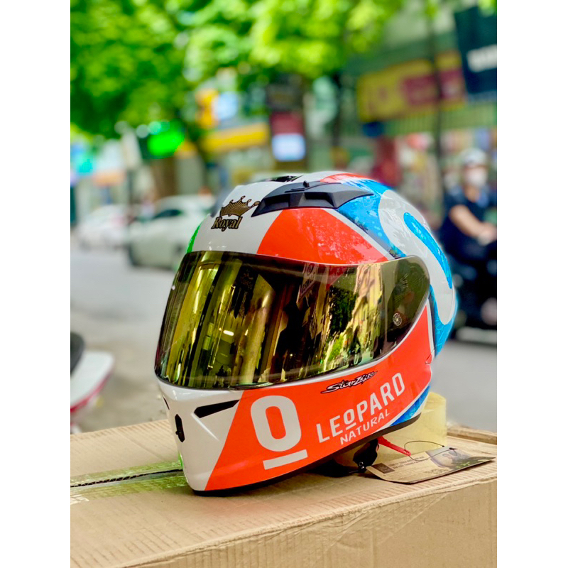 Mũ bảo hiểm Royal M266 2 kính tem Leopard Thái Lan