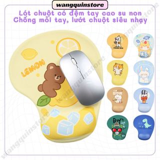 Miếng Lót Chuột 3D Kê Cổ Tay Siêu Dễ Thương Có Đệm Chống Mỏi Cổ Tay, Trơn Trượt công thái học đệm cao su đỡ mỏi tay