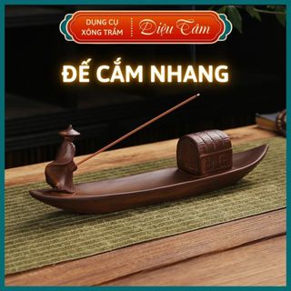 Thác khói trầm hương cắm nhang cây, tượng trang trí cắm hương không tăm đế cắm nhang gốm sứ trang trí tiểu cảnh Diệu Tâm
