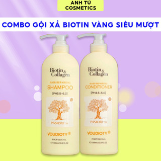 Cặp Dầu Gội Biotin Collagen Vàng Chính Hãng Cho Tóc Siêu Mượt, Anh Tú Cosmetics