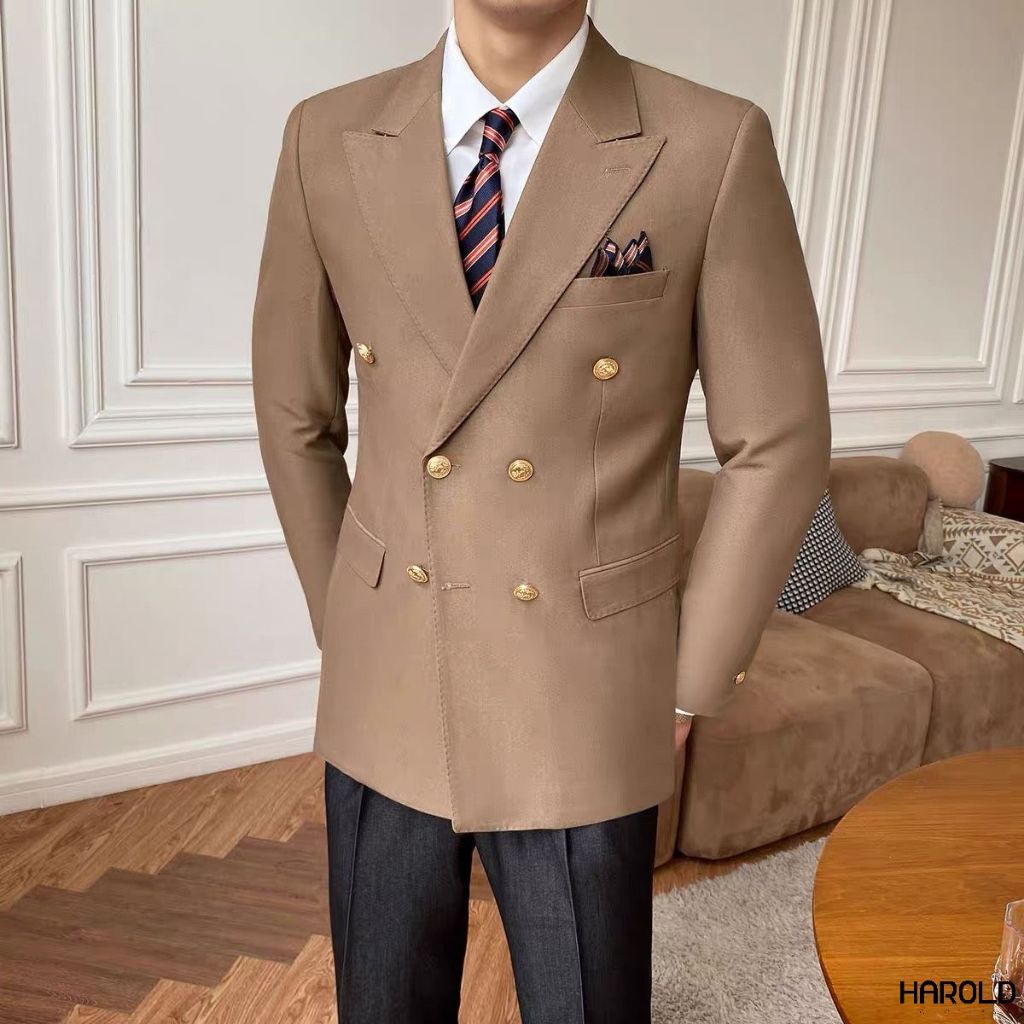 [HCM] Suit Jacket Nam Cao Cấp Harold Imperial Peak Lapel - Áo Vest Công Sở Sang Trọng, Chống Nhăn, Độ Bền Cao, Formal