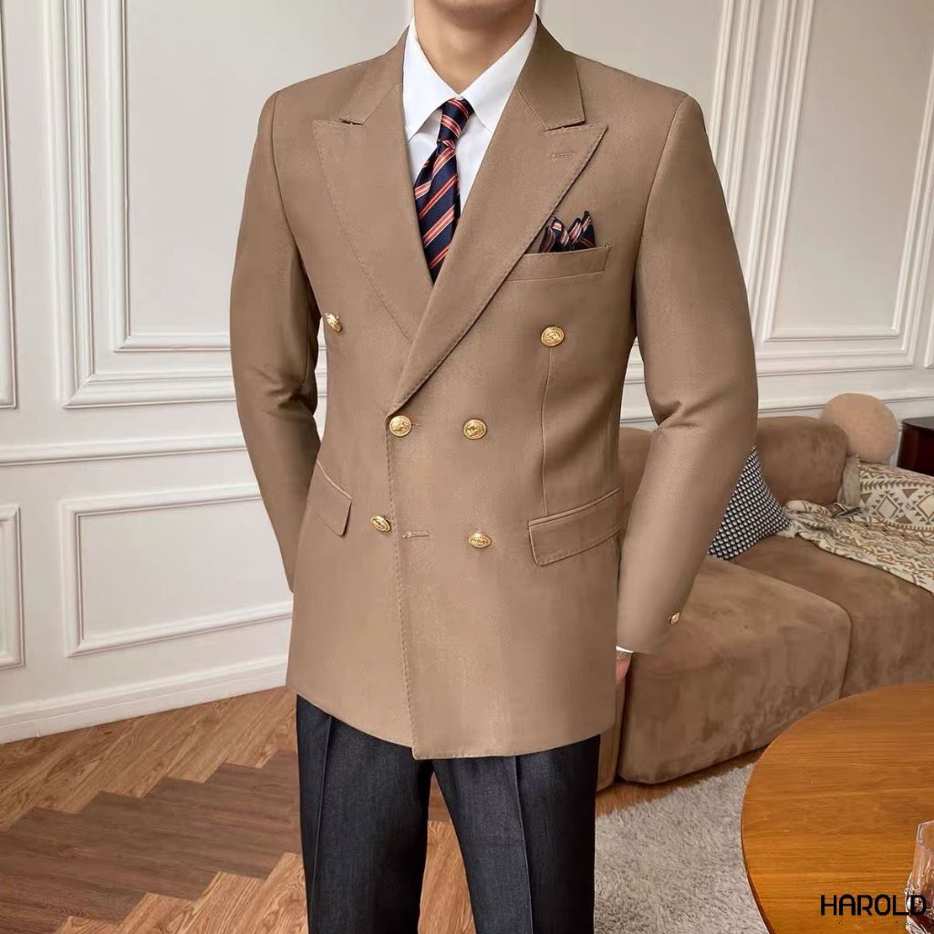 Suit Jacket Nam Cao Cấp Harold Imperial Peak Lapel - Áo Vest Công Sở Sang Trọng, Chống Nhăn, Độ Bền Cao, Formal