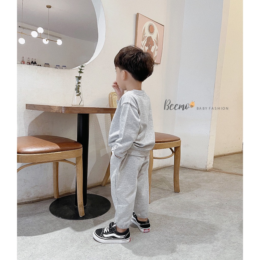 Set bộ nỉ da cá dài tay Beemo, in hình Butter vải mềm mại, co dãn outfit hoàn hảo thu đông cho bé trai từ 1-7 tuổi 23225