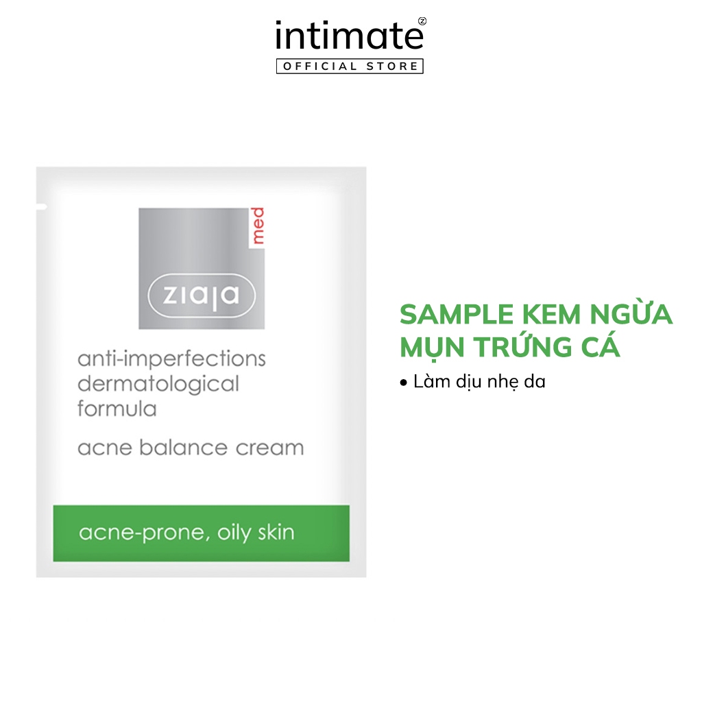 Sample Kem Ngừa Mụn Trứng Cá Ziaja Med Anti-imperfections Dermatological Formula Làm Dịu Nhẹ Da 2ml