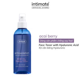 Xịt Khoáng Cân Bằng Da Acai Berry Face Toner With Hyaluronic Acid ZIAJA Hỗ Trợ Chống Oxy Hóa, Cấp Ẩm 200ml