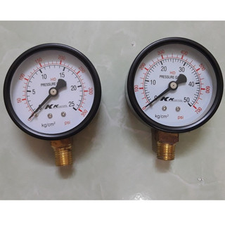 Đồng hồ áp suất hơi - có dầu- hiệu KK-phi 63mm; 10, 20, 25, 50 kg/cm3