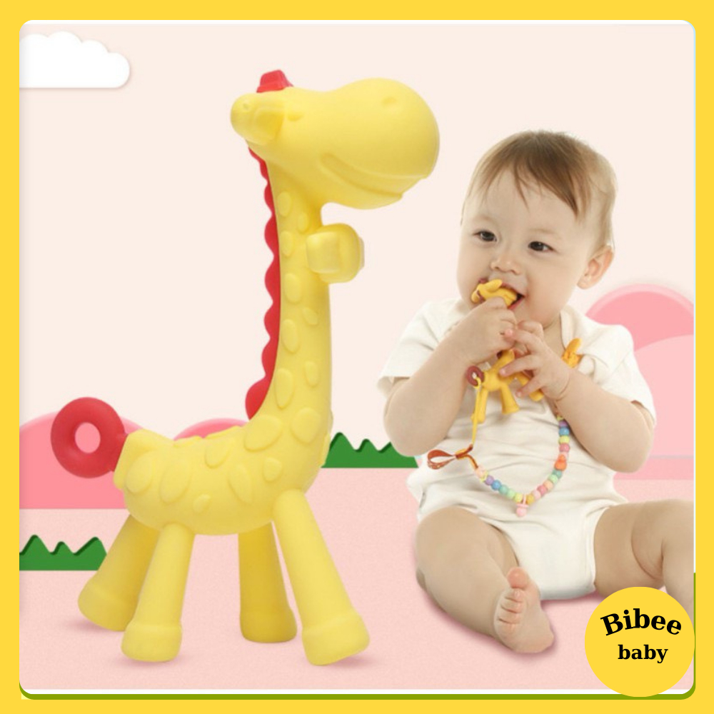 Gặm nướu Hươu/Chuối cho bé từ 3 tháng với chất liệu an toàn không chứa BPA làm giảm đau lợi ngứa lợi cho bé - Bibeebaby